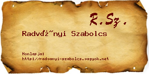 Radványi Szabolcs névjegykártya