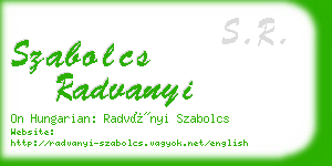 szabolcs radvanyi business card